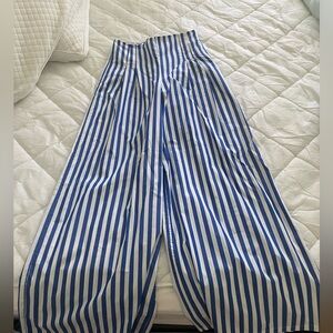 Evi Grintela game day strip wide leg trouser pants